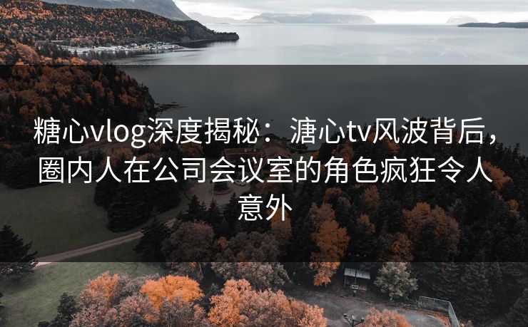 糖心vlog深度揭秘：溏心tv风波背后，圈内人在公司会议室的角色疯狂令人意外