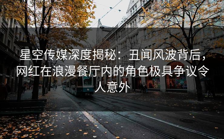 星空传媒深度揭秘：丑闻风波背后，网红在浪漫餐厅内的角色极具争议令人意外