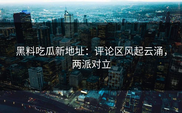 黑料吃瓜新地址：评论区风起云涌，两派对立